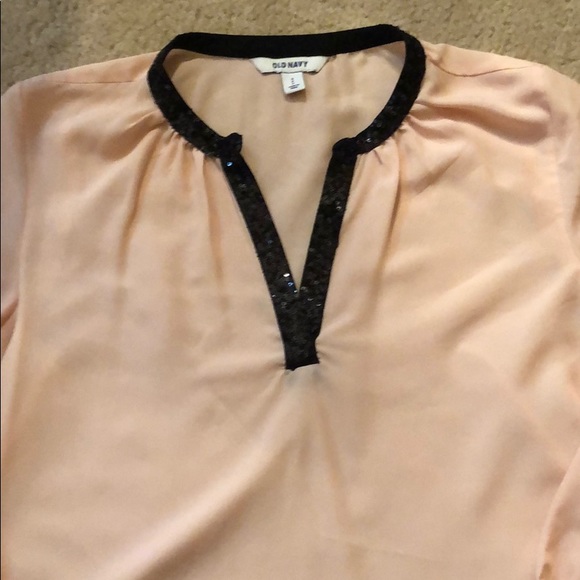 OLD NAVY V-Neck Blouse with Black Sequins - Size S - Picture 3 of 5